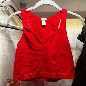 Ragstock red cropped tank top